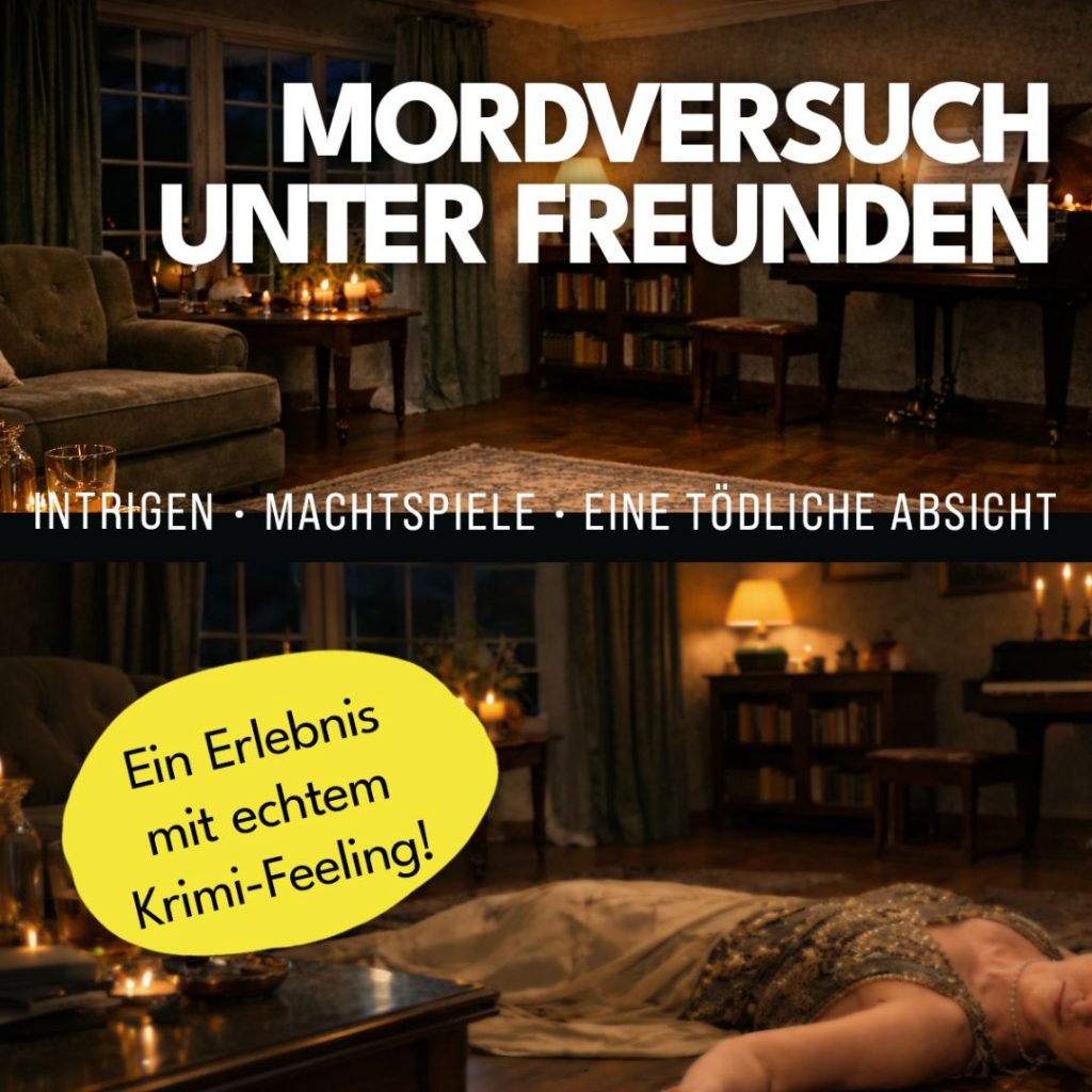 MORDVERSUCH UNTER FREUNDEN : Das Dinner : Vertraute Runde & ein tödlicher Plan : Einsteiger Krimispiel – Detail 1