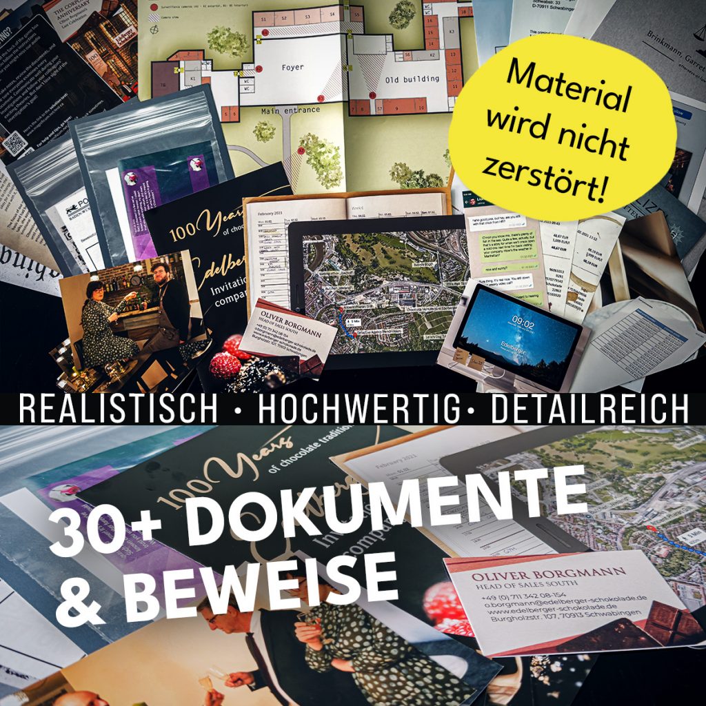 MORDFALL LÖSEN : Die Firmenfeier : Machtspiele, Intrigen & ein Mord im Kollegenkreis – Detail 5