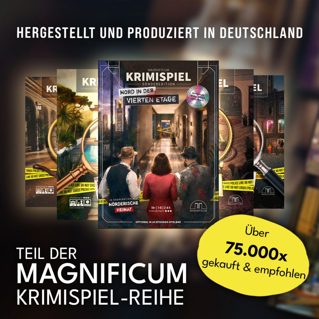 Mord in der vierten Etage – Krimispiel und Detektivspiel von MAGNIFICUM